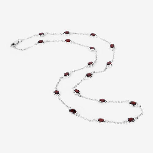 8.10 Carat Genuine Garnet .925 Sterling Silver Necklace by Bids.com