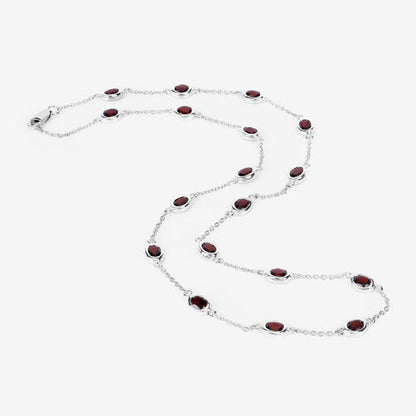 8.10 Carat Genuine Garnet .925 Sterling Silver Necklace by Bids.com