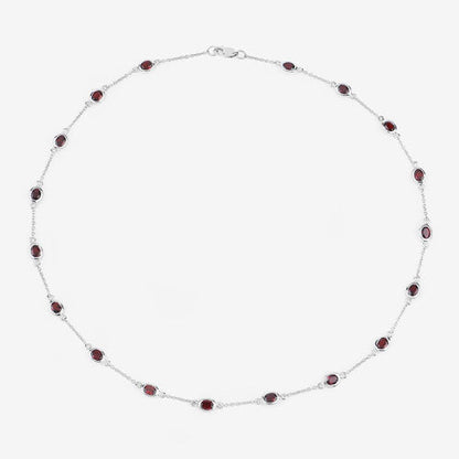 8.10 Carat Genuine Garnet .925 Sterling Silver Necklace by Bids.com
