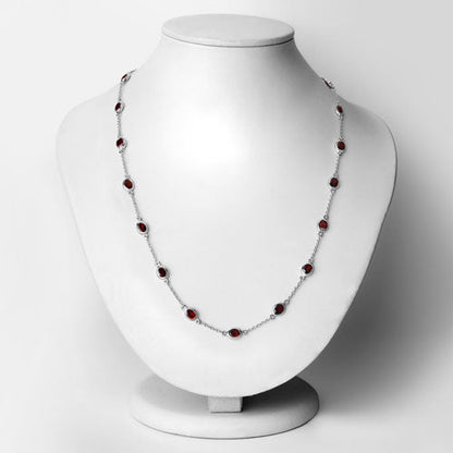 8.10 Carat Genuine Garnet .925 Sterling Silver Necklace by Bids.com