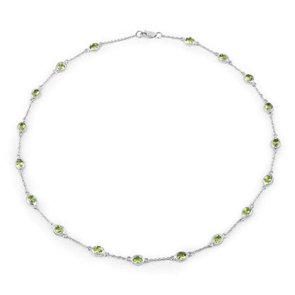 6.30 Carat Genuine Peridot .925 Sterling Silver Necklace by Bids.com