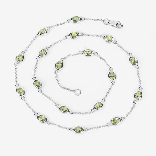 6.30 Carat Genuine Peridot .925 Sterling Silver Necklace by Bids.com