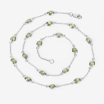 6.30 Carat Genuine Peridot .925 Sterling Silver Necklace by Bids.com