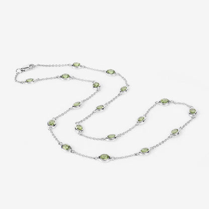6.30 Carat Genuine Peridot .925 Sterling Silver Necklace by Bids.com
