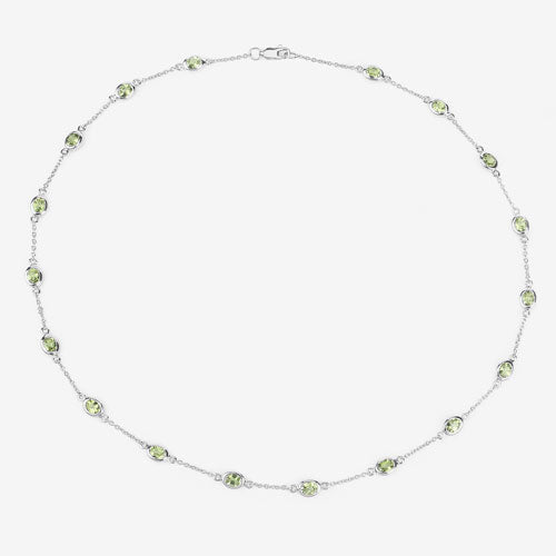 6.30 Carat Genuine Peridot .925 Sterling Silver Necklace by Bids.com