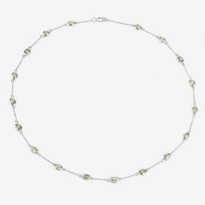 6.30 Carat Genuine Peridot .925 Sterling Silver Necklace by Bids.com