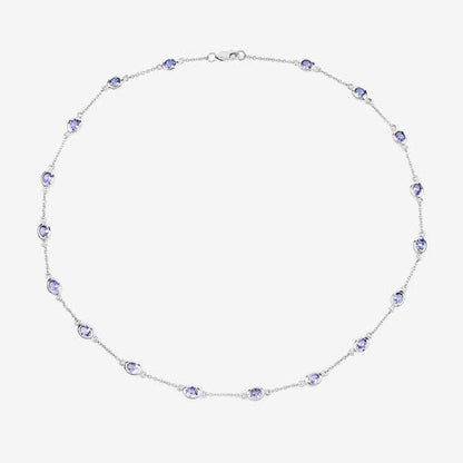 5.94 Carat Genuine Tanzanite .925 Sterling Silver Necklace  DestGlow