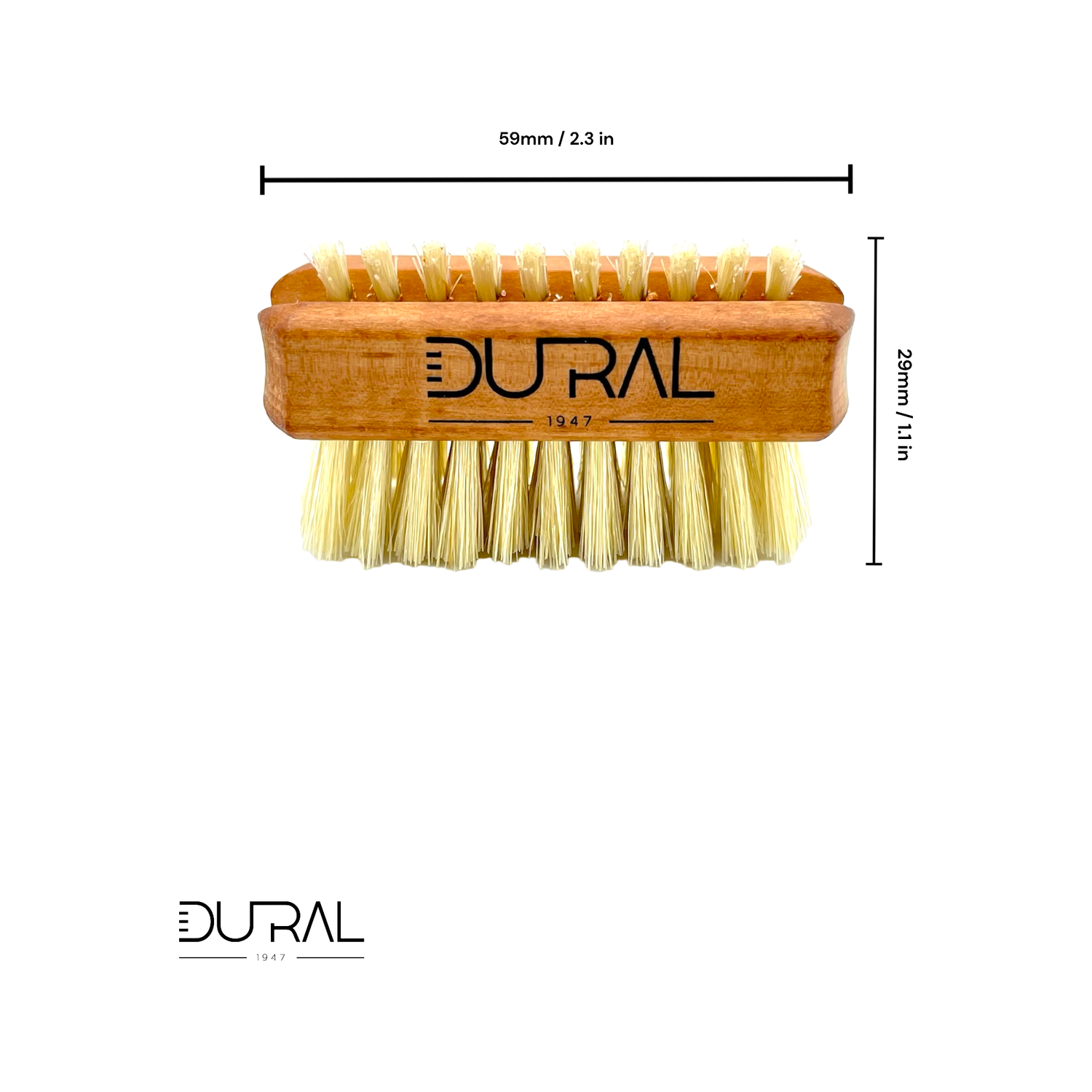 Dural Pear wood hand/nail brush with natural bristles - 1 &amp; 5 rows by Pasteur Pharmacy