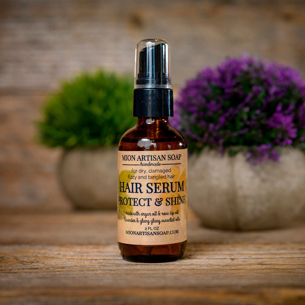 Protect and Shine Hair Serum | for Dry, Damaged, Tangled or Frizzy Hair by MION Artisan Soap Co.