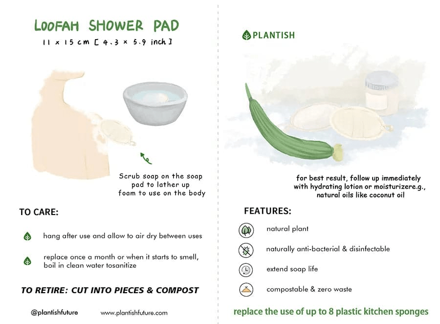 Natural Loofah Shower Pad | Eco Exfoliating Body Scrubber by GNS Beauty &amp; Personal Care