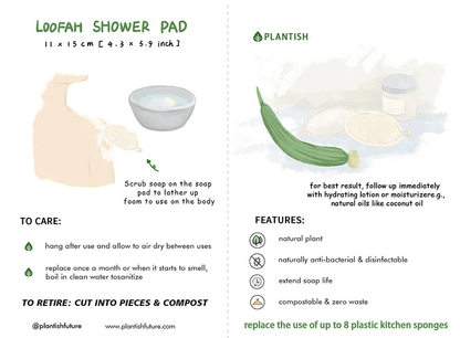 Natural Loofah Shower Pad | Eco Exfoliating Body Scrubber by GNS Beauty &amp; Personal Care