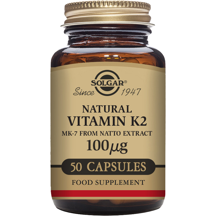 Solgar Vitamin K2 100 mcg - 50 Vegetable Capsules - 5 Oz by Pasteur Pharmacy