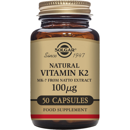 Solgar Vitamin K2 100 mcg - 50 Vegetable Capsules - 5 Oz by Pasteur Pharmacy