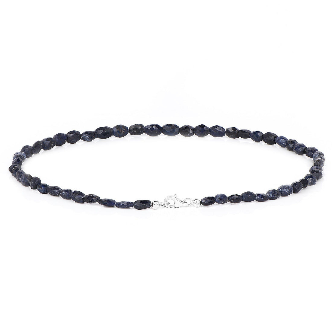 131.00 Carat Dyed Sapphire 18.25Inches Long Beaded Necklace 