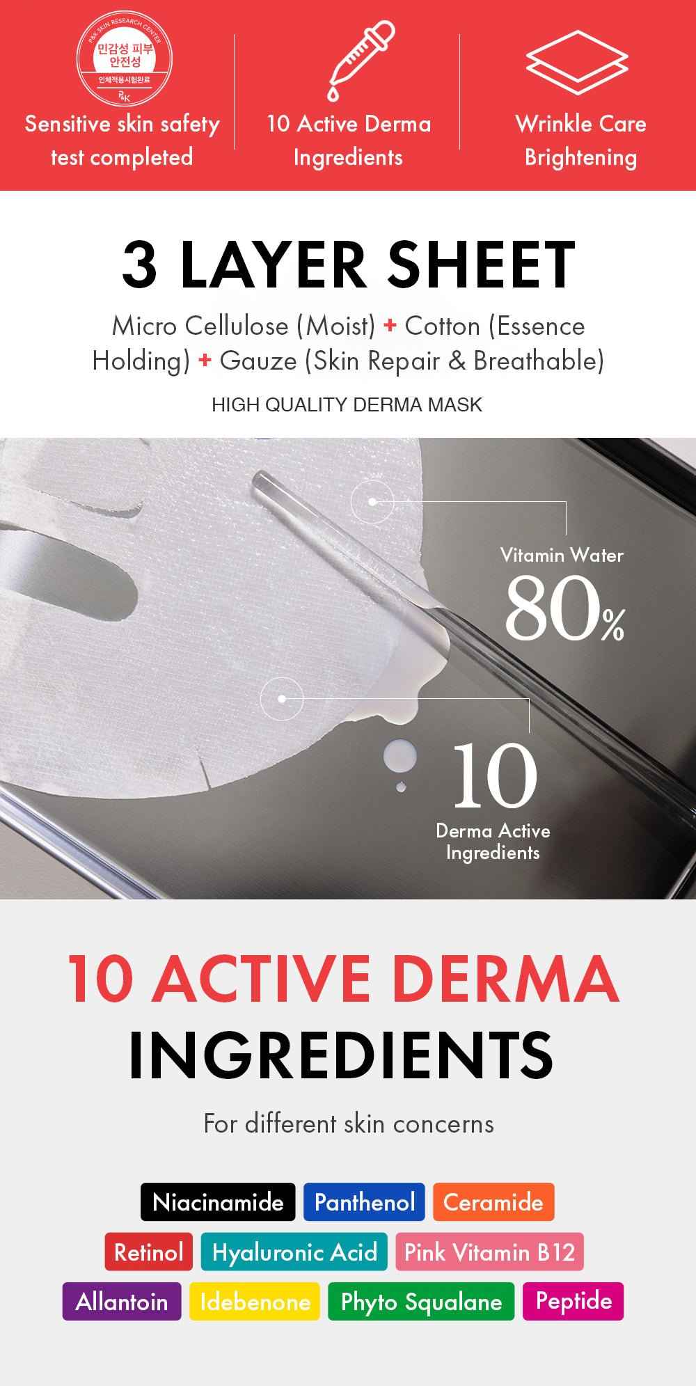 Active 80 Mask Sheet Hyaluronic Acid