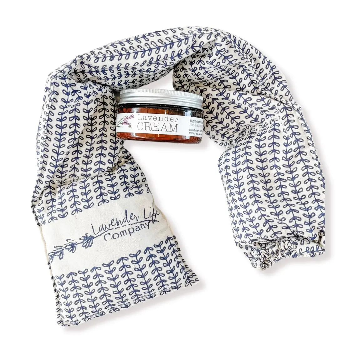 Lavender Cream &amp; Warming Neck Wrap — Relaxation Gift Set by Lavender Life Company