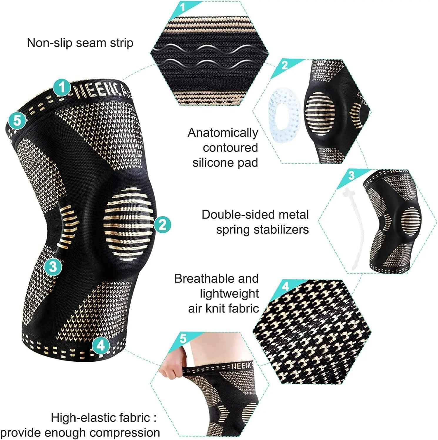 FlexiCopper™ Knee Brace – Copper Compression Support for Joint Pain Relief