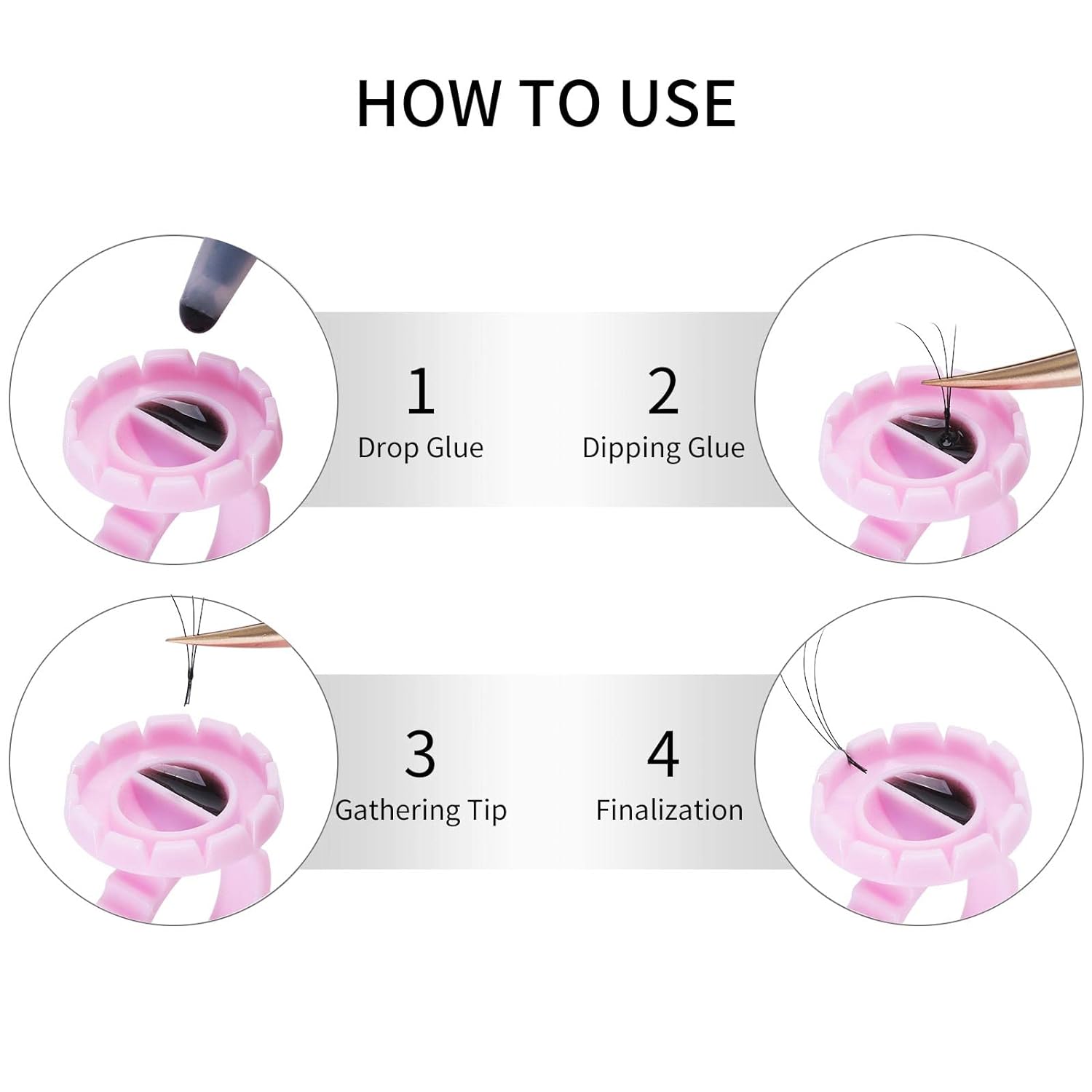 VIP Glue Ring &amp; Easy Fan Cup, Two in One, 100 pcs/Bag