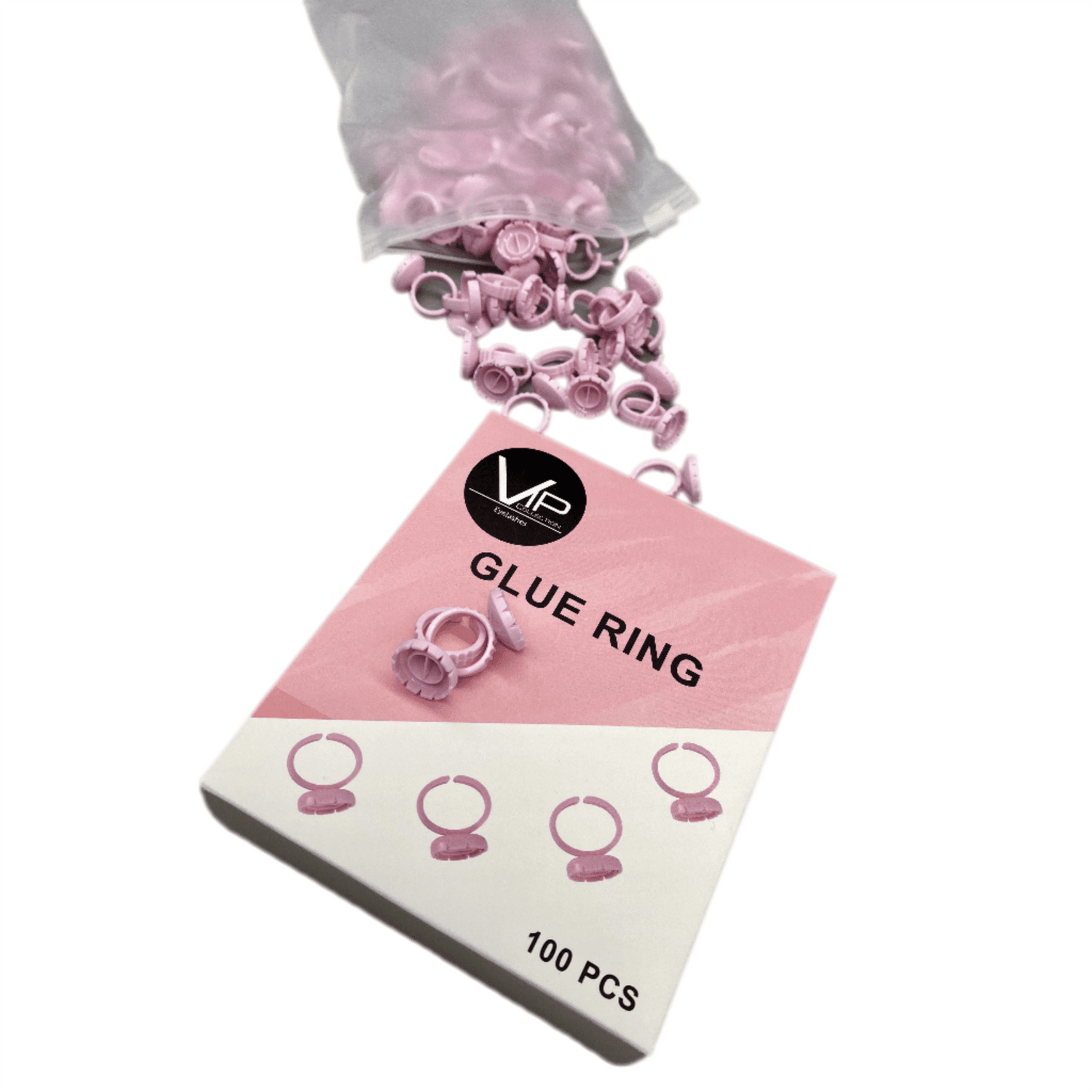 VIP Glue Ring &amp; Easy Fan Cup, Two in One, 100 pcs/Bag
