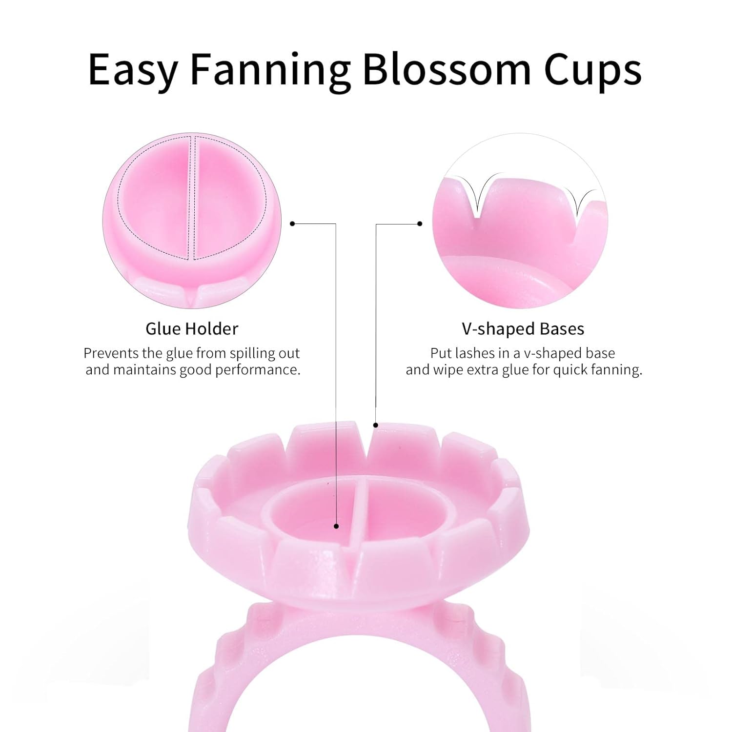VIP Glue Ring &amp; Easy Fan Cup, Two in One, 100 pcs/Bag