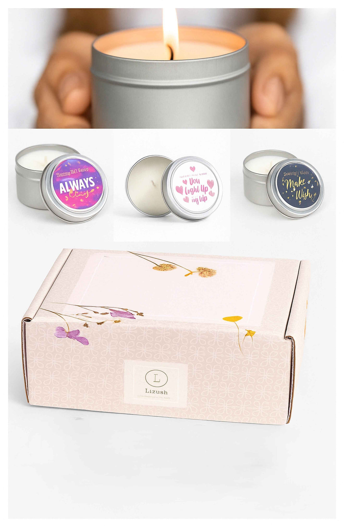 Trio of Tin Soy Candle - Scented with Bergamot and Lavender Essential oils