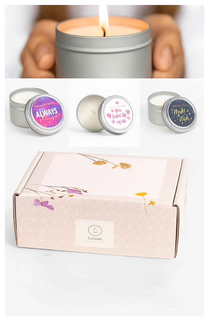 Trio of Tin Soy Candle - Scented with Bergamot and Lavender Essential oils