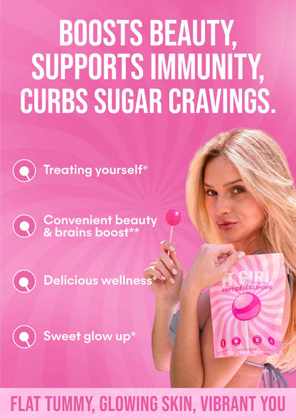 It Girl Beauty Lollipops - Collagen Peptides &amp; Vitamin C Healthy Candy for Skin, Hair, Nails