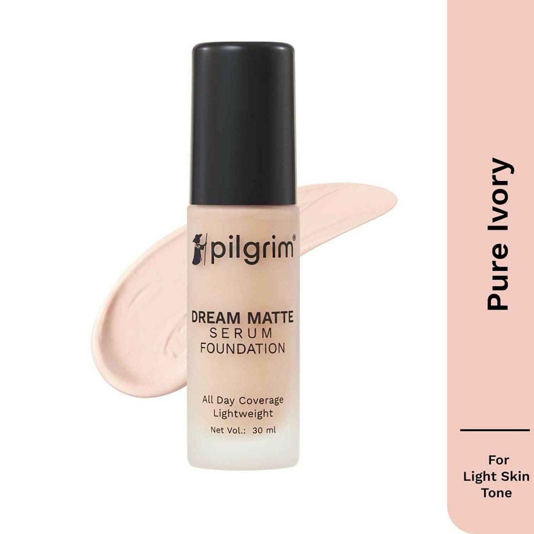 Pilgrim Dream Matte Serum Foundation With Matte &amp; Poreless All Day Coverage Lightweight - Pure Ivory