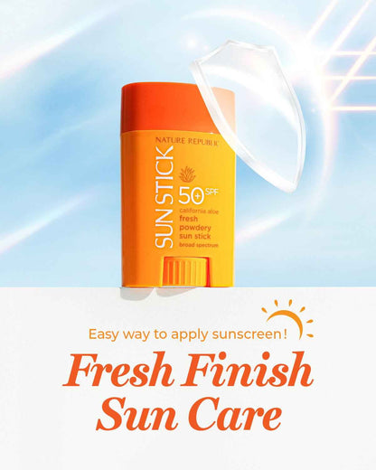 Nature Republic California Aloe Fresh Powdery Sun Stick Broad Spectrum SPF50+ (Buy 3+ Get 50% Off)