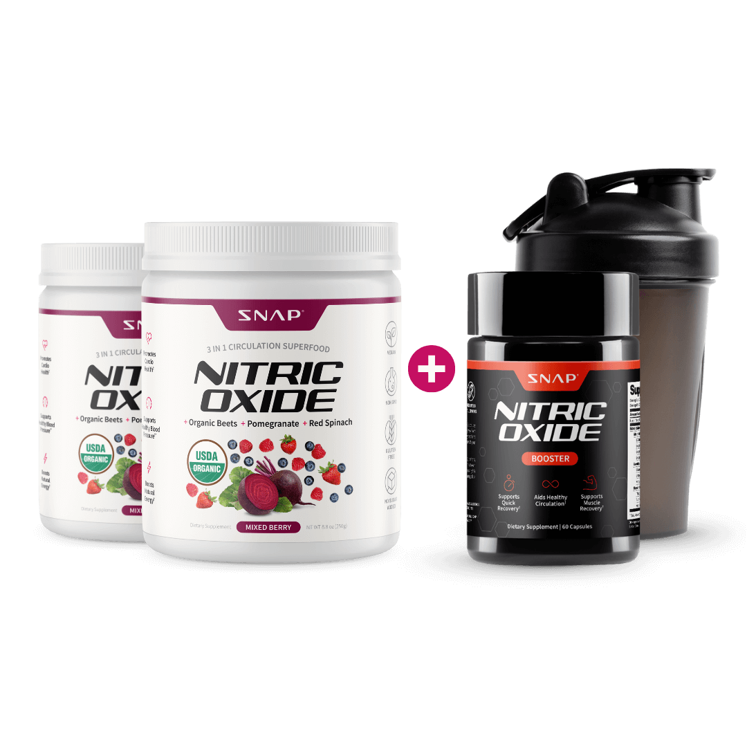 Nitric Oxide Boost Package with FREE Shaker by Snap Supplements
