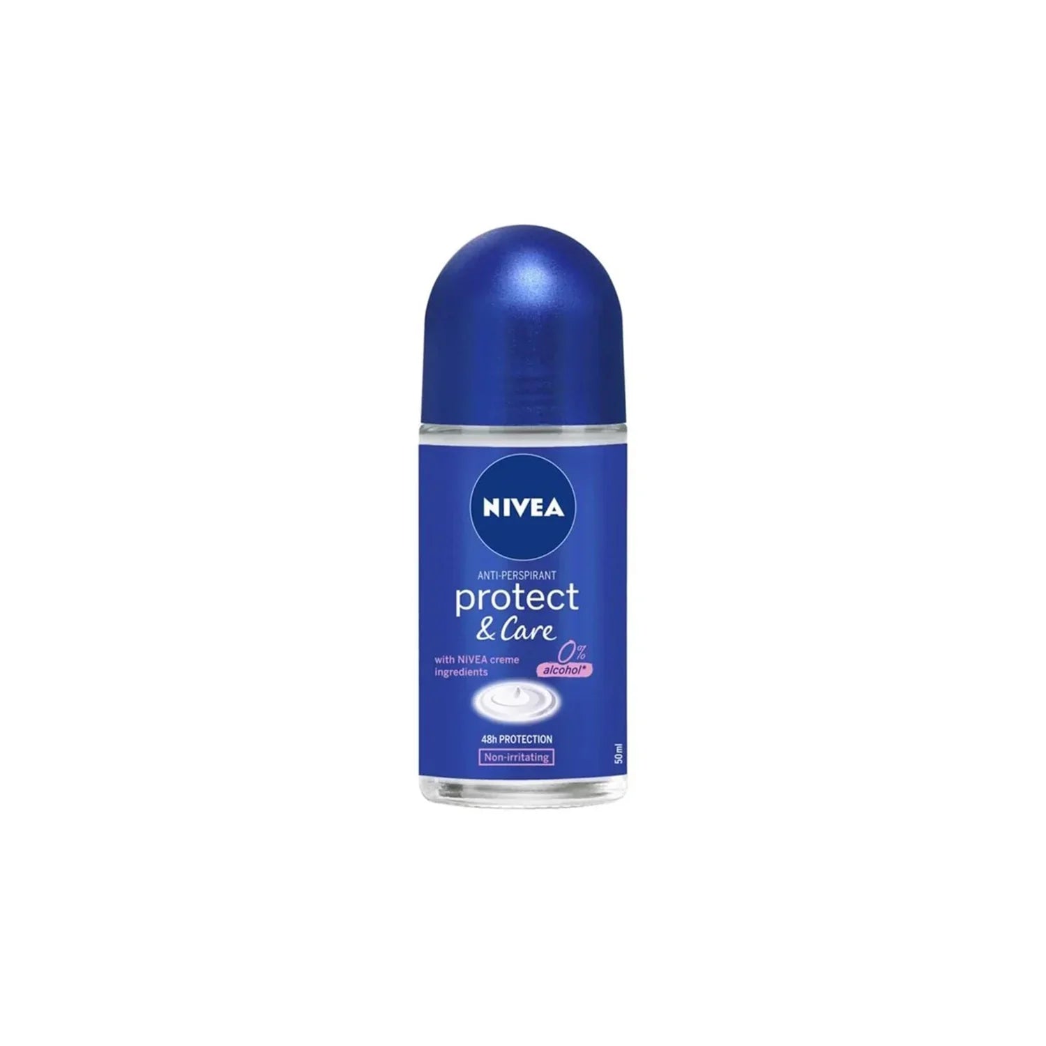 Nivea Protect &amp; Care 48H 0% Alcohol Anti-Transpirant Roll-On Deodorant 50ml by Pasteur Pharmacy