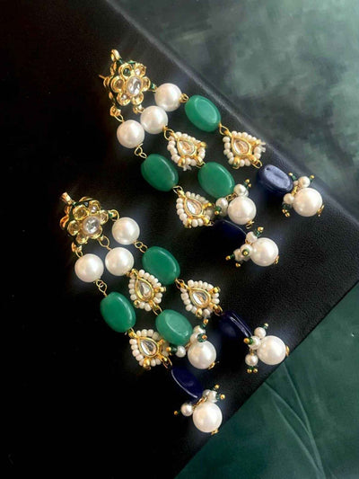 Joban Fashion Semi Precious Stones With Pearl And Kundan Earring