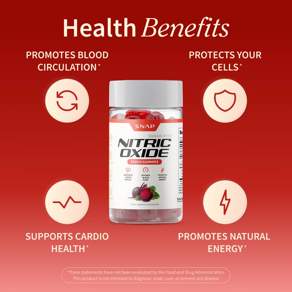 Nitric Oxide Gummies - Peach Flavor by Snap Supplements