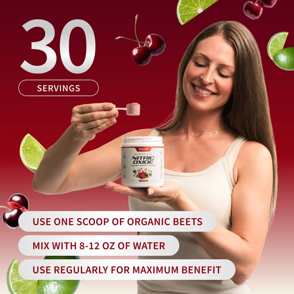 Nitric Oxide Organic Beets - Cherry Lime Flavor by Snap Supplements