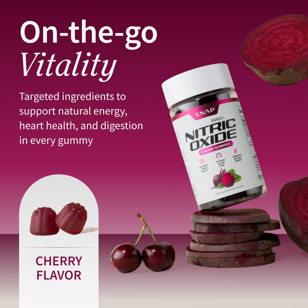 Nitric Oxide Gummies - Cherry Flavor - Buy 3 Get 2 FREE! by Snap Supplements