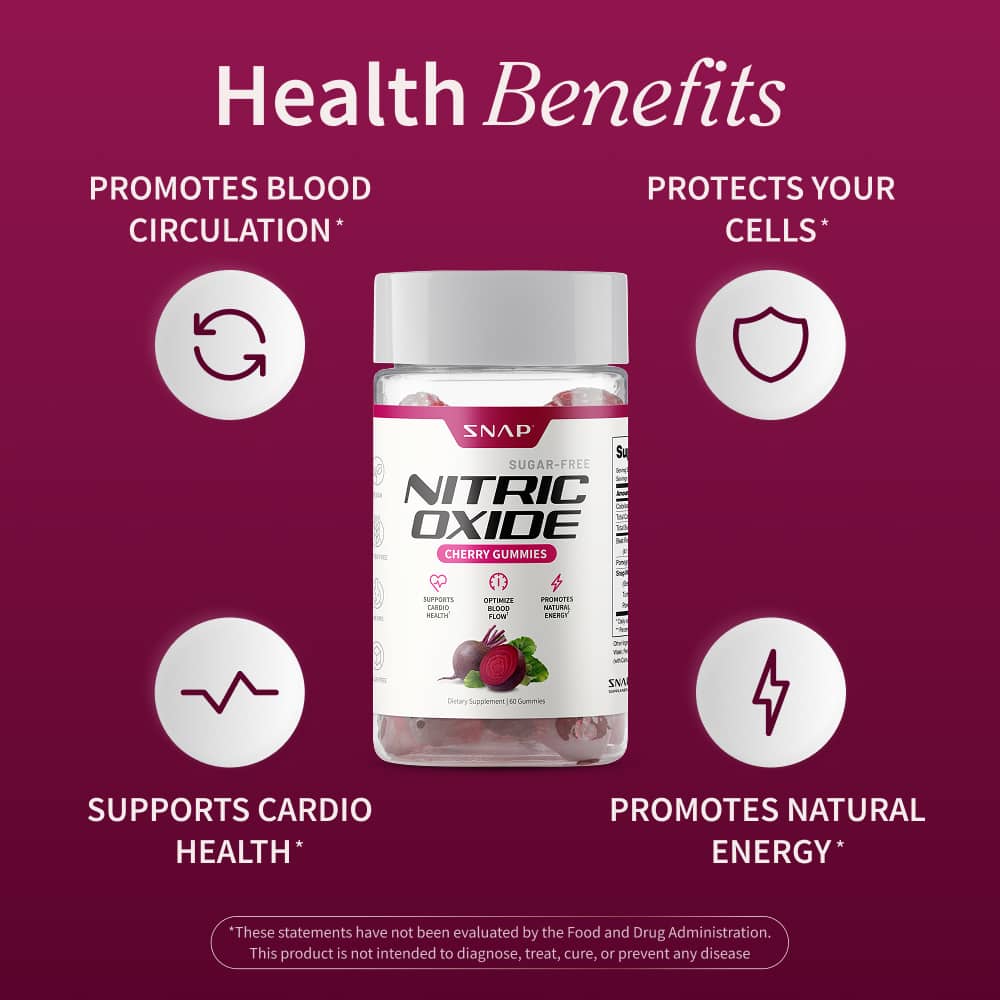 Nitric Oxide Gummies - Cherry Flavor by Snap Supplements