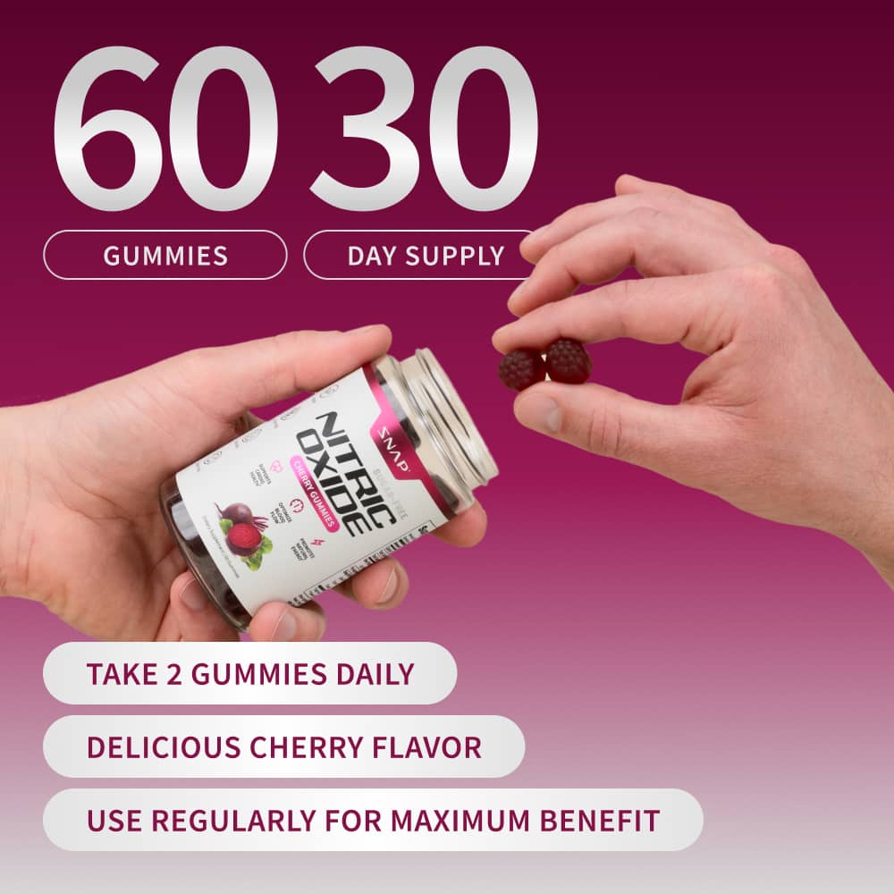 Nitric Oxide Gummies - Cherry Flavor - Buy 3 Get 2 FREE! by Snap Supplements