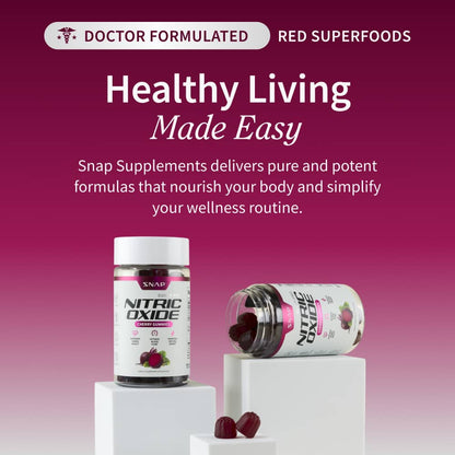 Nitric Oxide Gummies - Cherry Flavor - Buy 2 Get 1 FREE! by Snap Supplements