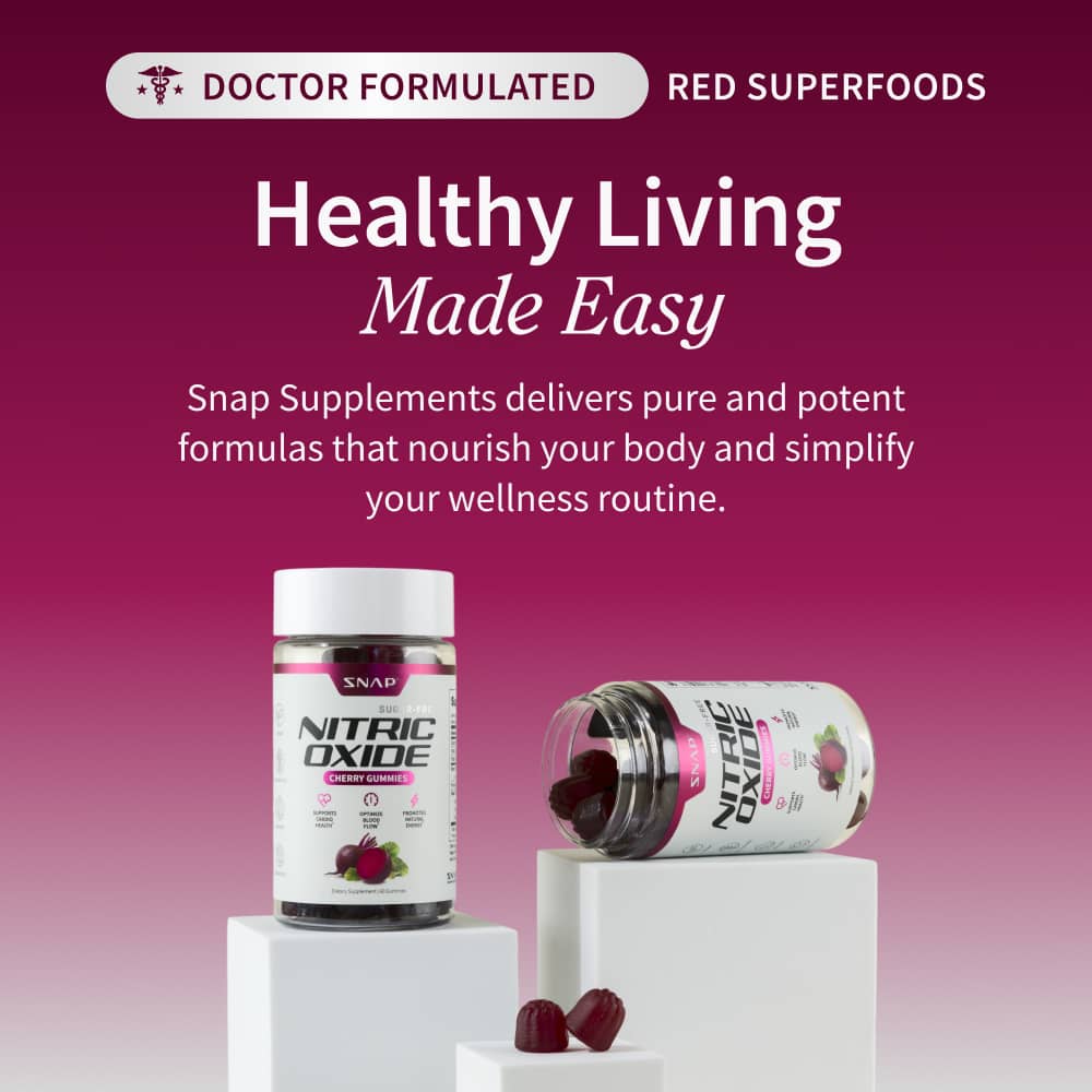 Nitric Oxide Gummies (Cherry Flavor) - 3 Month Supply by Snap Supplements