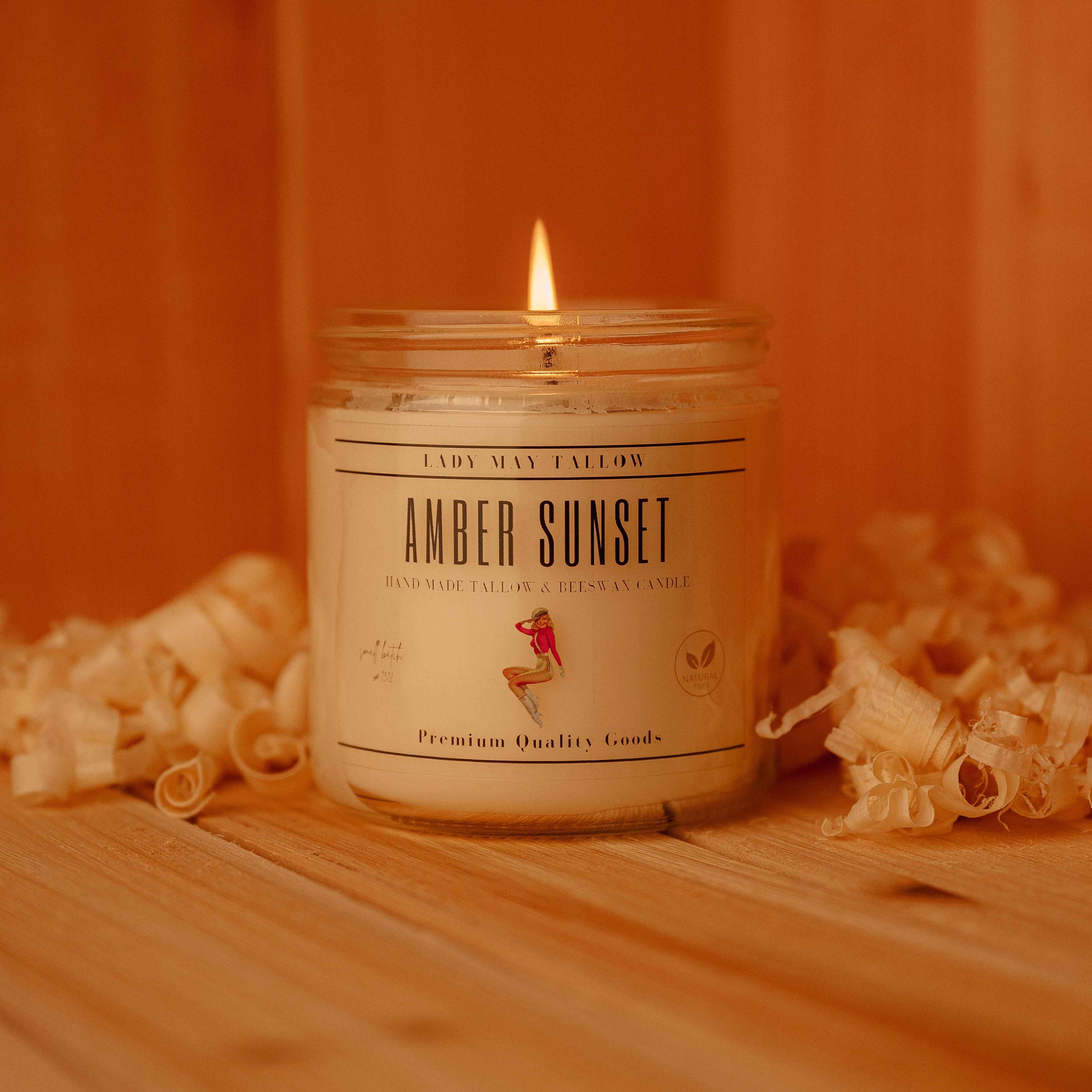 Seasonal Tallow &amp; Beeswax Candle 16oz | Non Toxic Grass-Fed All-Natural Clean Burning