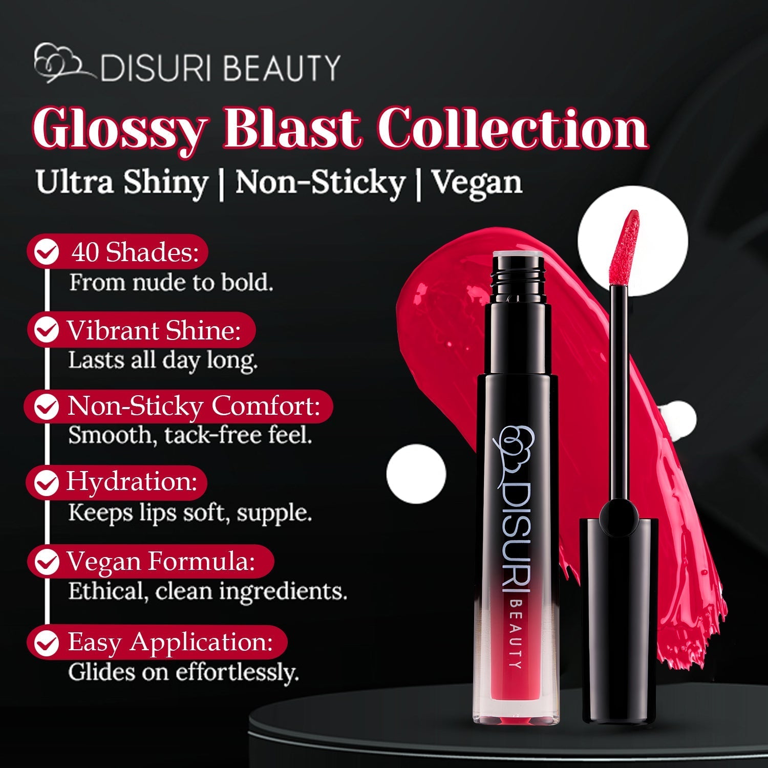 DISURI Beauty Glossy Blast Lip Gloss - Una Noche en Medellín (M38)