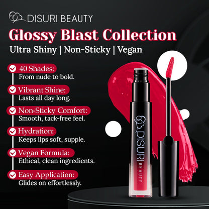 DISURI Beauty Glossy Blast Lip Gloss - Una Noche en Medellín (M38)