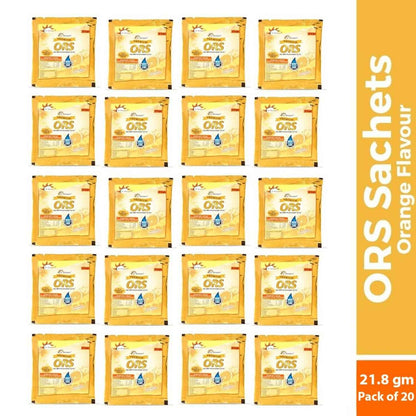 Dr. Morepen ORS Powder Sachets, Liquid Hydration Drink - Orange Flavour