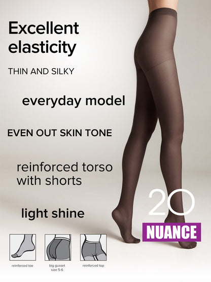 Tights Conte Nuance 20 Den - Reinforced Shorts by TheRanok.com