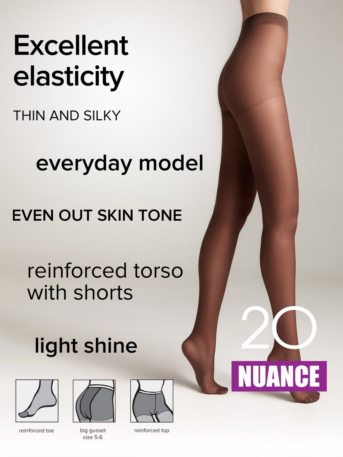 Tights Conte Nuance 20 Den - Reinforced Shorts by TheRanok.com