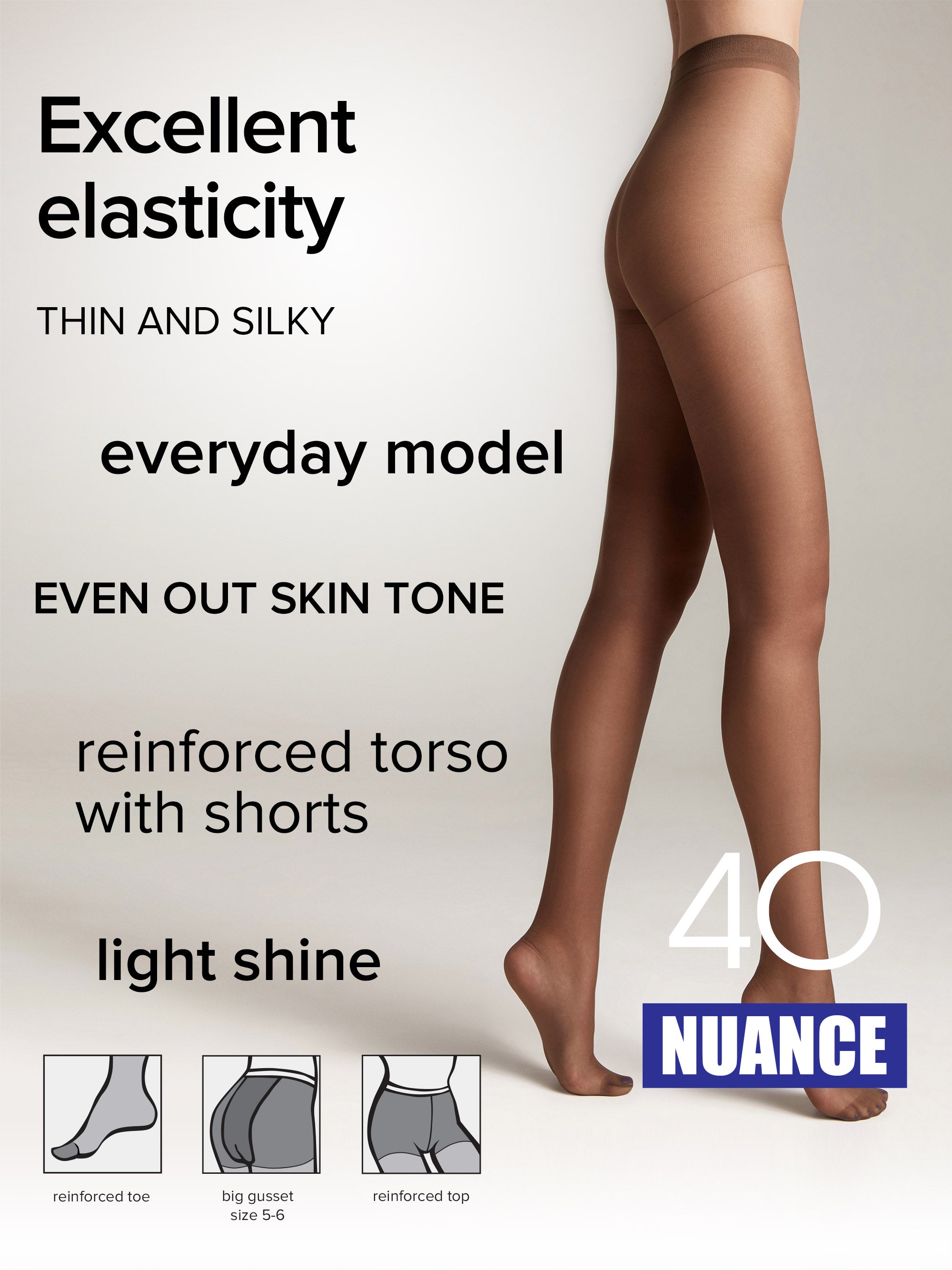 Tights Conte Nuance 40 Den - Reinforced Shorts by TheRanok.com