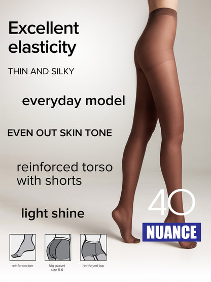 Tights Conte Nuance 40 Den - Reinforced Shorts by TheRanok.com