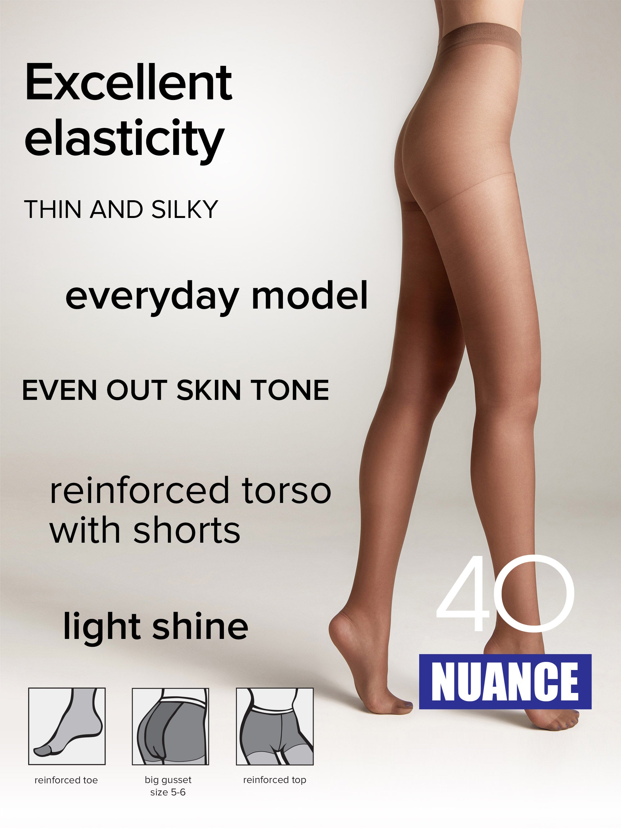 Tights Conte Nuance 40 Den - Reinforced Shorts by TheRanok.com