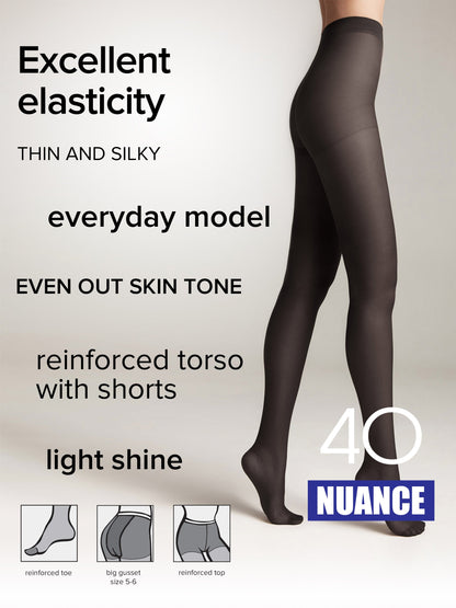 Tights Conte Nuance 40 Den - Reinforced Shorts by TheRanok.com
