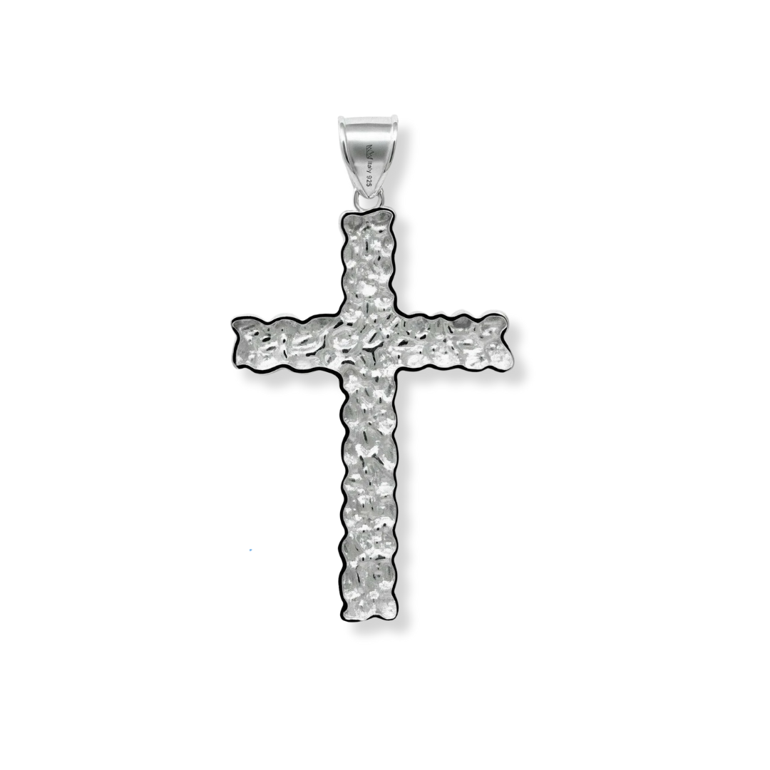 Nugget Cross Pendant Religious 925 Sterling Silver - DestGlow